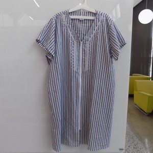 Croft & Barrow White & Denim like Zip Front  - 2XL